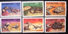 Kazastan 1994 fauna serpi reptule broaste serie 6v. Nestampilata foto