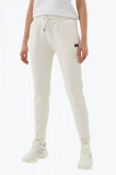 Cumpara ieftin Pantaloni trening dama din molton cu bata elastica si logo alb, M, Norway
