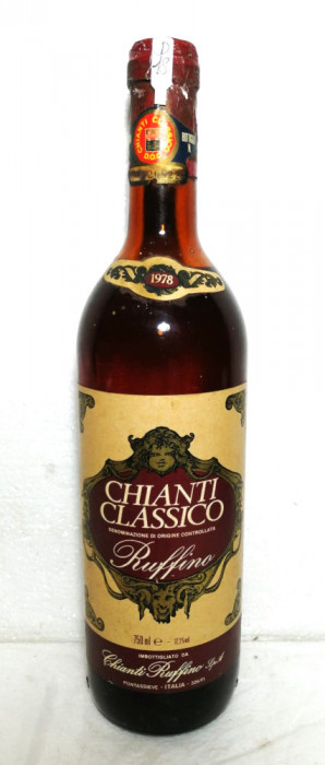 D 18 -vin ROSU CHIANTI CLASSICO DOC, RUFFINO, recoltare 1977 CL 72, GR 12,3