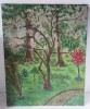 Tablou original &ndash; &bdquo;Magnolia&rdquo;, Baia Mare, 1980, 50x40 cm, Arbori, Ulei, Impresionism