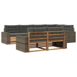 vidaXL Set de canapele de exterior cu pernă 7 pcs Natural și Antracit 3383490