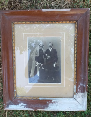 Poza tablou veche familie casatorie foto