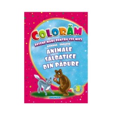 Desene Mari pentru Cei Mici, Animale Salbatice din Padure, Carte de Colorat B5 foto