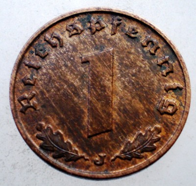 2.571 GERMANIA WWII 1 REICHSPFENNIG 1939 J foto