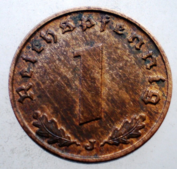 2.571 GERMANIA WWII 1 REICHSPFENNIG 1939 J