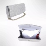 Cumpara ieftin Geanta mica, plic seara pentru ocazii si petreceri, 20 x 10 cm, Magrot B-33 - Argintiu