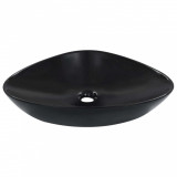 Chiuveta de baie, negru, 58,5x39x14 cm, ceramica GartenMobel Dekor, vidaXL