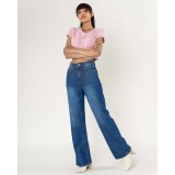Blugi dama wide leg Nina Carter albastru T001-4 M7