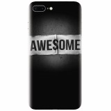 Husa silicon pentru Apple Iphone 7 Plus, Awesome Label Dark