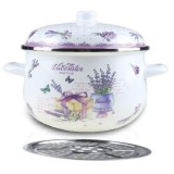 Cratita Email Capac Sita Aburi 24cm 5l 0.8mm Grunberg GR2462 Lavanda