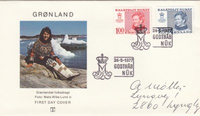 B14 - FDCS - Groenlanda - personalitati - 1977 foto