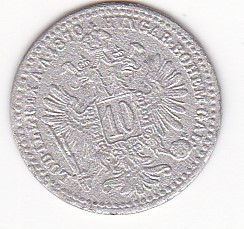 AUSTRIA 10 KREUZER 1870