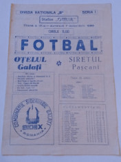 Program meci fotbal OTELUL GALATI - SIRETUL PASCANI (07.10.1990) foto