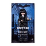 Papusa Mattel Wednesday Addams Monster High x Wednesday cu accesorii, articulata, varsta 6 ani
