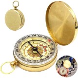 Cumpara ieftin Busola de buzunar pentru camping, din metal, aliaj de cupru, suport de agatare, auriu