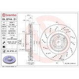 Set disc frana Mercedes Clasa E (W212) 01.09-12.16, Clasa E T-Model (S212) 08.09-12.16, Slc (R172) 01.16-, Slk (R172) 01.11-, Fata, 344X32mm, ventila, BREMBO
