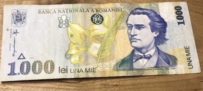 (1) Romania bancnota 1000 lei 1998 foto