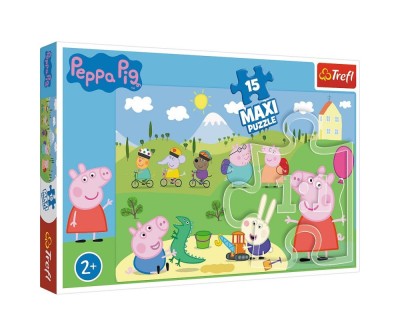 Puzzle Trefl 15 Maxi Peppa Pig O zi fericita foto