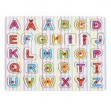Puzzle Lemn Educațional, Alfabet, Multicolor, 31 Piese, 21.5x29.5cm, Oem