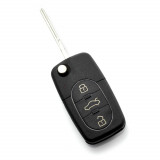 Audi - carcasă cheie tip briceag cu 3+1 butoane (1 buton de panică) și baterie 1616 - CARGUARD CC037