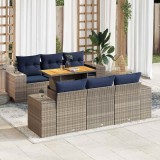 Gossi set canapele de gradina, 7 piese, cu perne, gri, poliratan