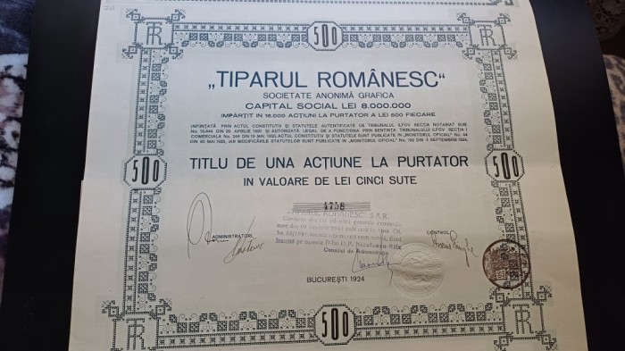 TIPARUL ROMANESC-Societate anonima grafica-1924
