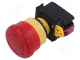 Comutator de siguranță IDEC 22mm roșu LED IP65 2 poziții