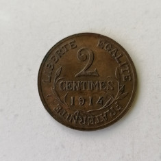 Moneda FRANTA 2 CENTIMES 1914 aunc.