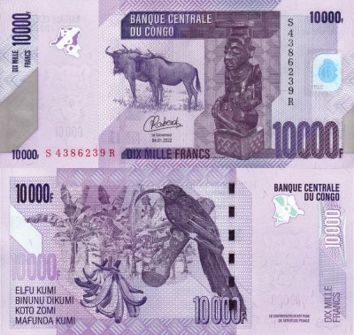 CONGO 10.000 francs 2022 UNC!!! foto