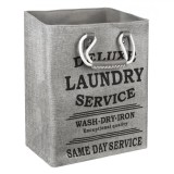 Coș pentru Rufe, Textil, Deluxe Laundry Service, Gri, 33x33x45cm, Capacitate 49L, Oem