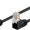 Cablu UTP Cat5e patch cord 0.5m RJ454-RJ45 cu mufe cotite negru Goobay