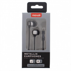 Casti in ear Metallix Maxell, 3.5 mm, microfon, Gri foto