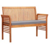 Gossi banca gradina cu 2 locuri &amp;amp; perna, 120 cm, lemn masiv acacia