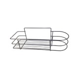 Etajera din metal pentru baie, un raft, prindere cu adeziv, negru mat, SY302B, 350 x 115 mm