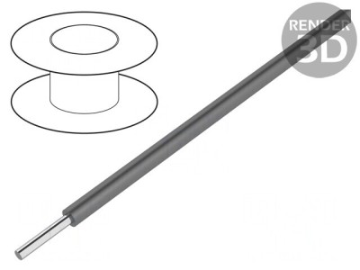 Cablu HookUp Wire Cu 28AWG PTFE Gri &amp;Icirc;ntunecat 250V 30,5m foto