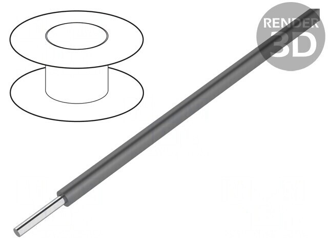 Cablu HookUp Wire Cu 28AWG PTFE Gri &Icirc;ntunecat 250V 30,5m