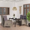Set de servit masa pentru grădină, 5 piese, gri și negru