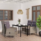 VidaXL Set de servit masa pentru grădină, 5 piese, gri și negru