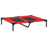 PawHut Pat pentru C&acirc;ini &Icirc;nălțat, Pat Mare Pentru C&acirc;ini de Călătorie cu Greutate de P&acirc;nă la 30 kg, 91,5x76,2x18 cm, Roșu | Aosom Romania