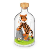 Set de Construit in Sticla, Flippy, 704 Piese, din Plastic, +14 Ani, 10 x 19.6 cm, Model Tigru, Multicolor