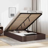 Cadru Pat Otoman vidaXL 120x190 cm, Maro, Piele Artificiala, cu Depozitare