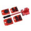 Set Parghie Ridicare Mobilier 350kg + 4 Role Transport Mobilă, Mutare Ușoară, Roșu