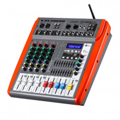 Mixer profesional amplificat Vlliodor, egalizator 9 benzi, procesor digital foto