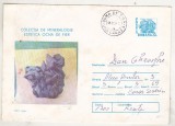bnk ip Intreg postal 1989 - Colectia de mineralogie estetica Ocna de Fier - Calcit negru - cod 097/89