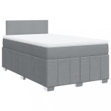 Cumpara ieftin Pat box spring cu saltea, gri deschis, 120x190 cm, textil