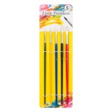 Set Pensule Pictură, Little President, V&acirc;rf Plat, Multicolor, 5 Bucăți, Oem