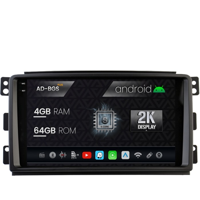 Navigatie 2K Smart For Two (2007-2010), Android OS, S-Quadcore 4GB RAM + 64GB ROM, 9.5 Inch - AD-BGS90042K+AD-BGRKIT417