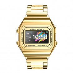 Ceas Smartwatch Techstar® i6, 0.96 inch OLED, Monitorizare Puls, Tensiune, Oximetru, Sedentarism, Bluetooth 5.0, IP67, Auriu