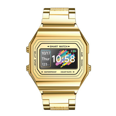 Ceas Smartwatch Techstar&amp;reg; i6, 0.96 inch OLED, Monitorizare Puls, Tensiune, Oximetru, Sedentarism, Bluetooth 5.0, IP67, Auriu foto