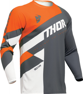 Tricou atv/cross copii Thor Sector Checker, culoare gri/portocaliu, marime L Cod Produs: MX_NEW 29122416PE foto